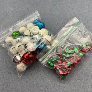 Jingle Bell Lot White Glitter Silver Blue Red Green Christmas Winter